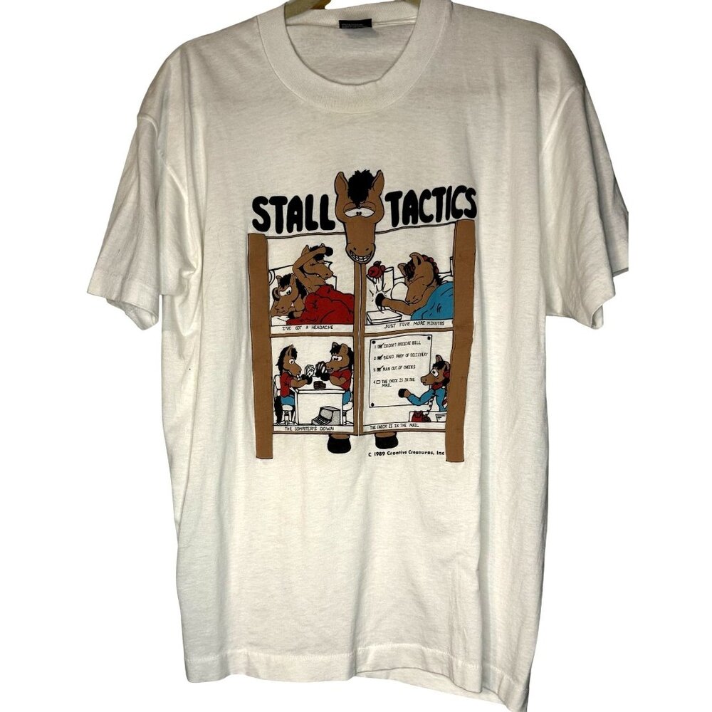 Vintage 1989 Creative Creatures Stall Tactics Comic T-Shirt XL